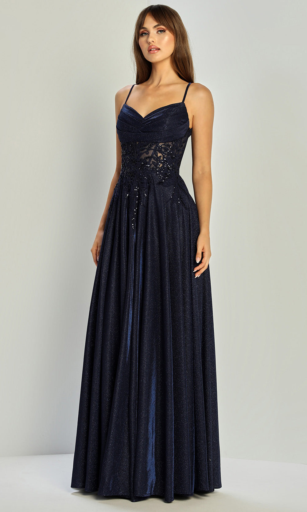 Adora Design 3232 - Embellished Illusion Waist A-Line Dress