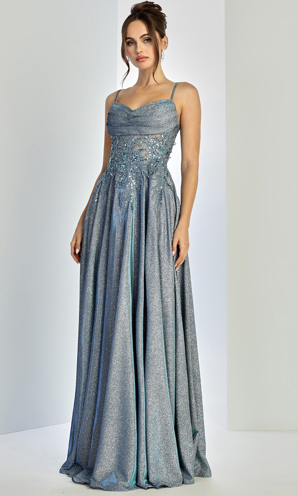 Adora Design 3232 - Embellished Illusion Waist A-Line Dress