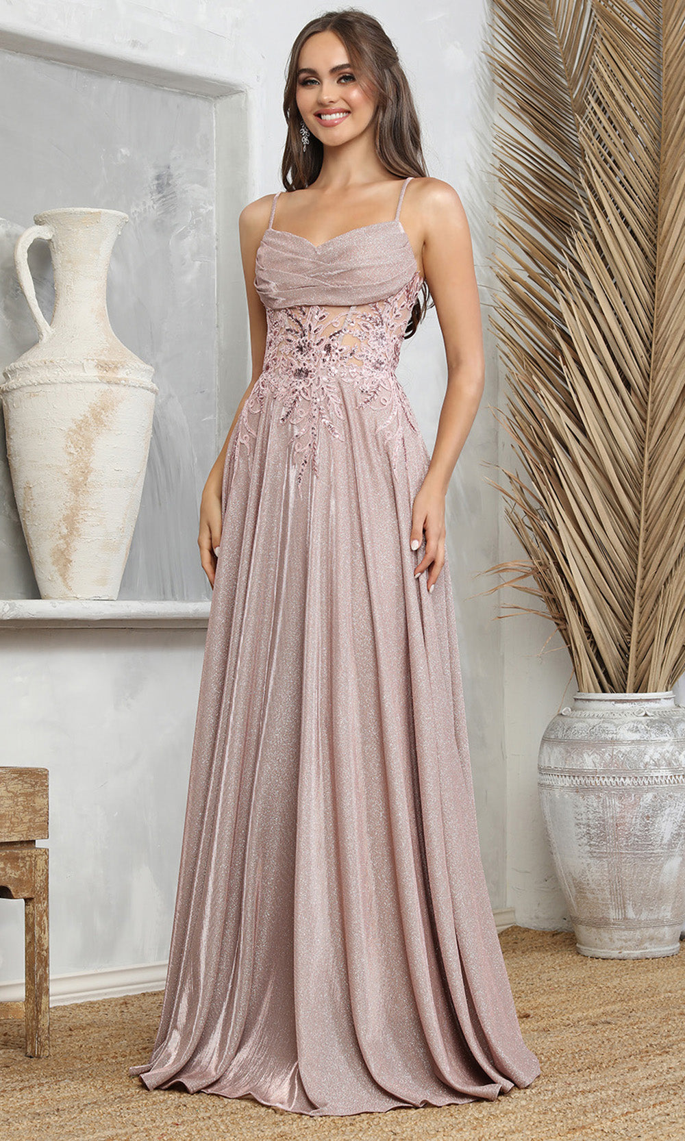Adora Design 3232 - Embellished Illusion Waist A-Line Dress