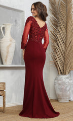 Adora Design 3233 - Plunging Neckline Applique Mermaid Dress
