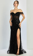 Adora Design 3238 - Sweetheart Illusion Corset Sparkling Gown