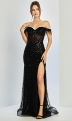 Adora Design 3238 - Sweetheart Illusion Corset Sparkling Gown