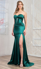 Adora Design 3239 - Open Back High Slit Prom Gown