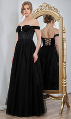 Adora Design 3244 - Sweetheart Layered A-Line Gown with Brooch Accent