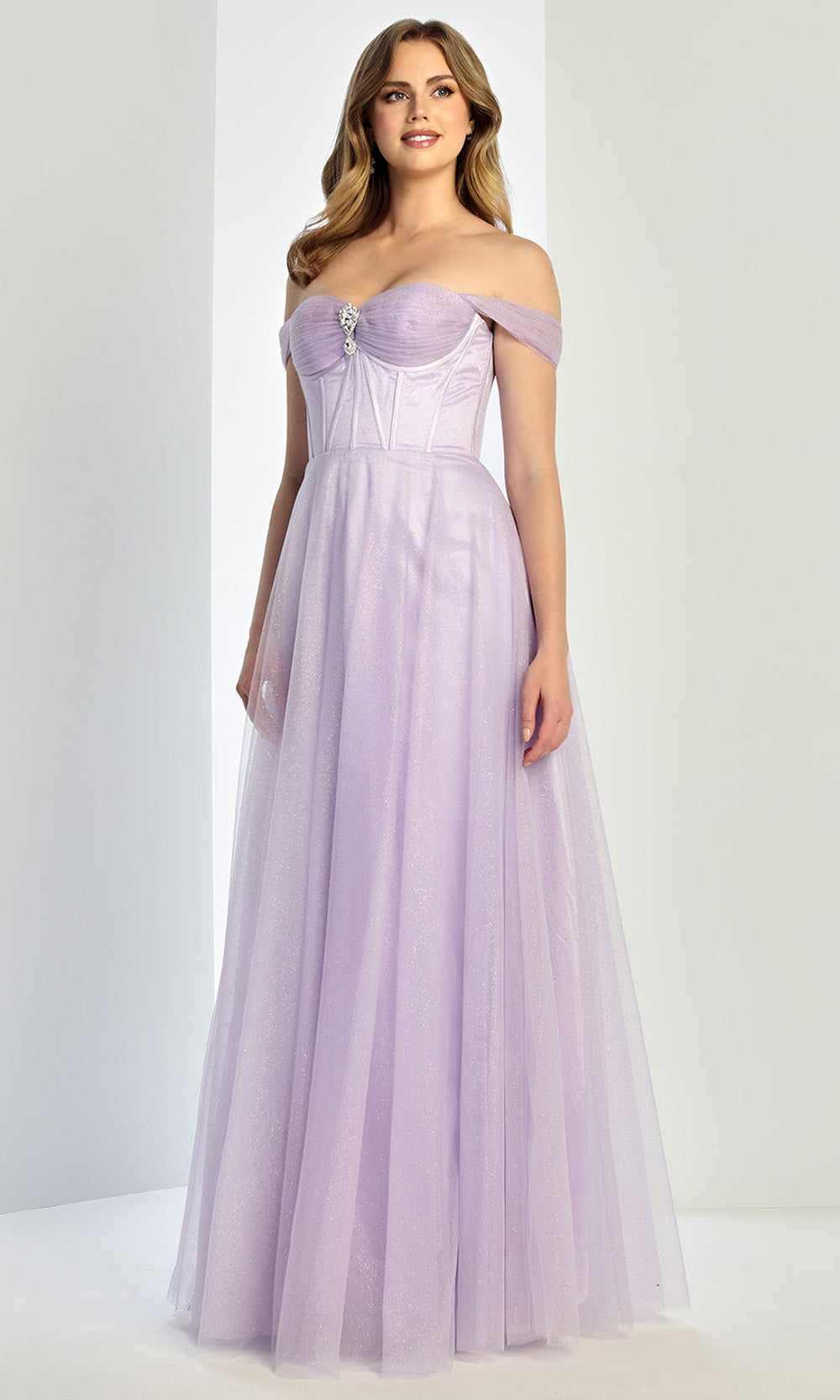 Adora Design 3244 - Sweetheart Layered A-Line Gown with Brooch Accent