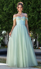 Adora Design 3244 - Sweetheart Layered A-Line Gown with Brooch Accent
