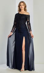 Adora Design 3245-03 - Asymmetric A-Line Gown