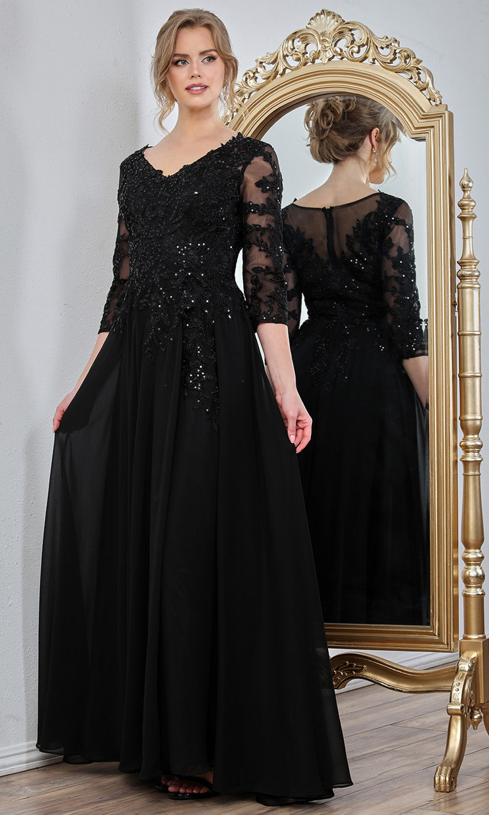 Adora Design 3247-03 - Three Quarter Sleeve Gown