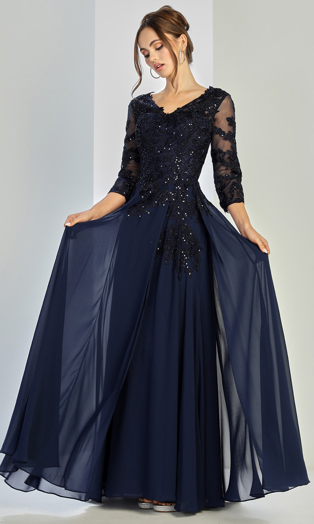 Adora Design 3247-03 - Three Quarter Sleeve Gown