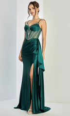 Adora Design 3249 - Illusion Bodice Sweetheart Gown with Side Drape