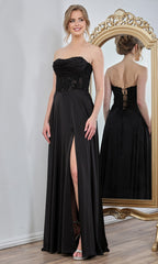 Adora Design 3254 - Strapless Sleek A-Line Gown with Pockets