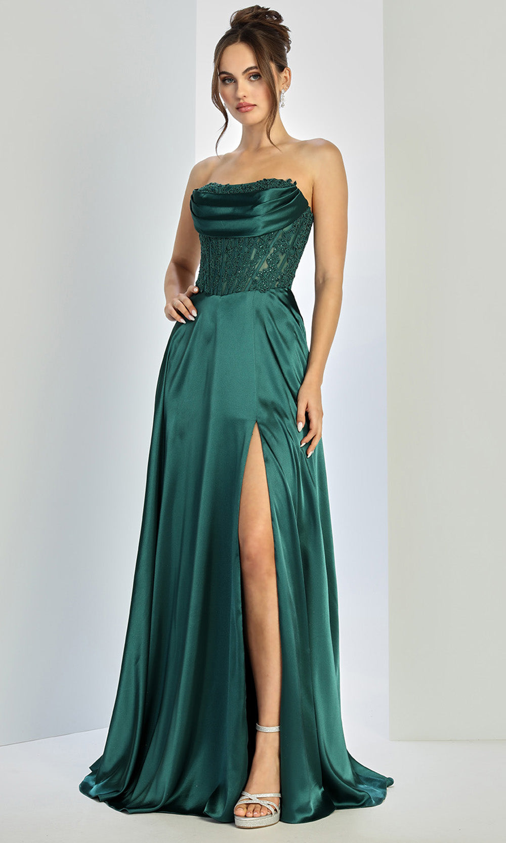 Adora Design 3254 - Strapless Sleek A-Line Gown with Pockets