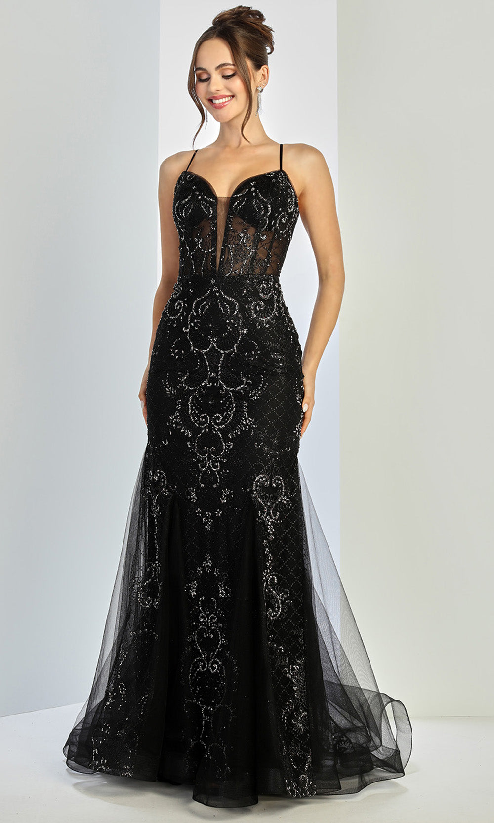 Adora Design 3255 - Corset Detail Mermaid Embellished Gown