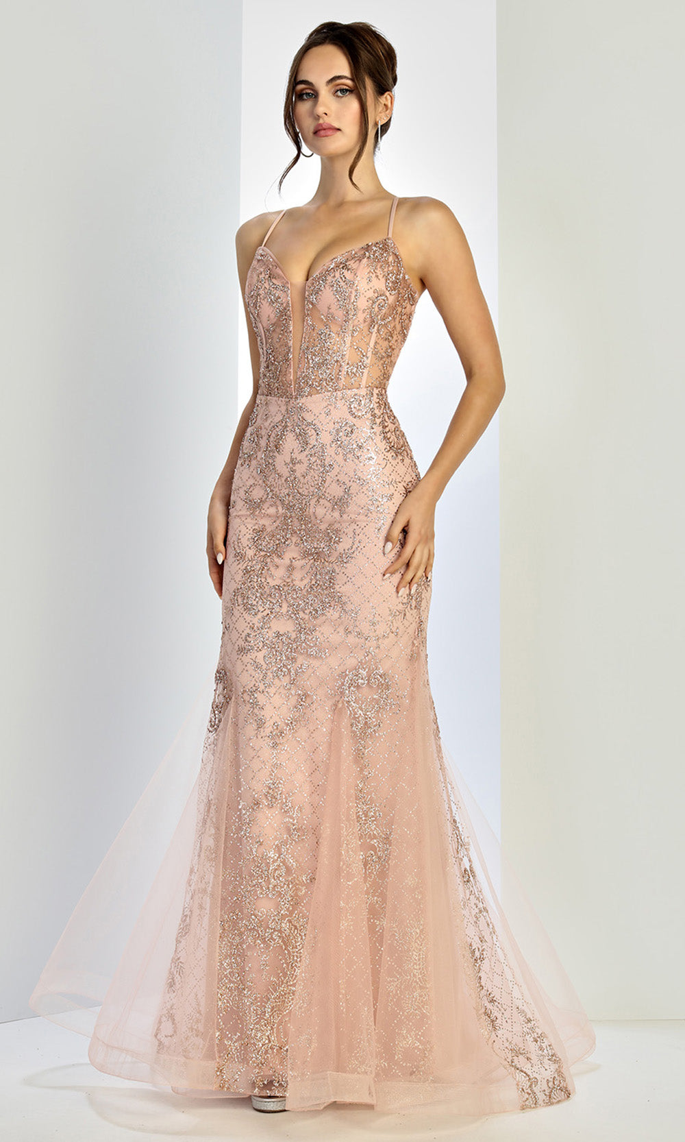 Adora Design 3255 - Corset Detail Mermaid Embellished Gown