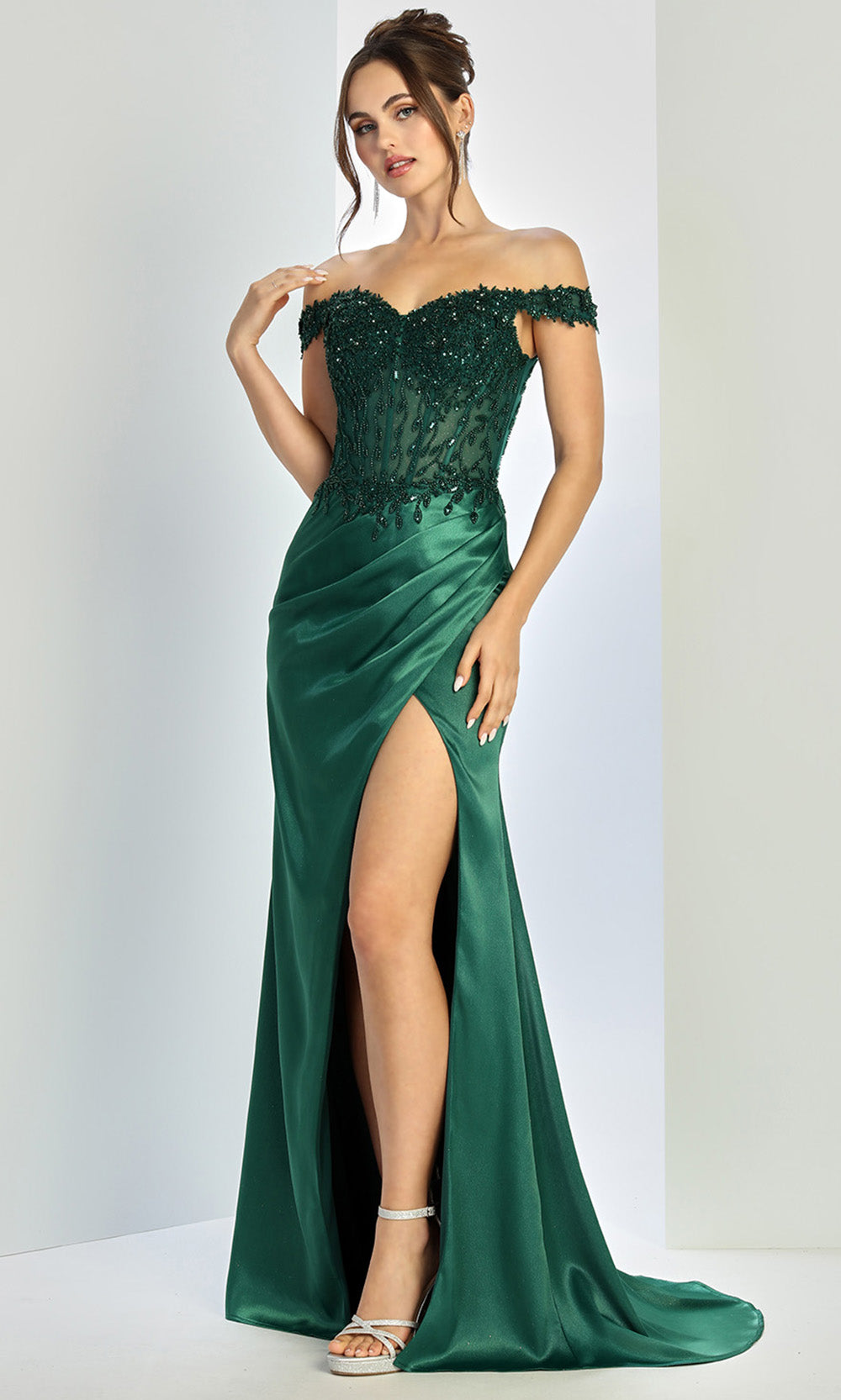 Adora Design 3258 - Beaded Lace Wrapped Sheath Gown