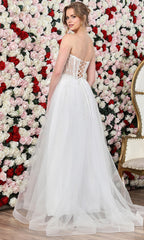 Adora Design 3262-01 - Sweetheart Illusion Corset Bridal Gown with Slit
