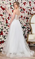 Adora Design 3262-01 - Sweetheart Illusion Corset Bridal Gown with Slit