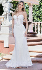 Adora Design 3263-01 - Illusion Corset Embellished Mermaid Gown