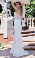 Adora Design 3263-01 - Illusion Corset Embellished Mermaid Gown