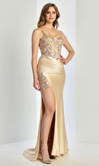 Adora Design 3266 - Open Back Illusion Corset Evening Gown