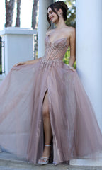 Adora Design 3269 - Strapless Embellished Corset A-Line Gown