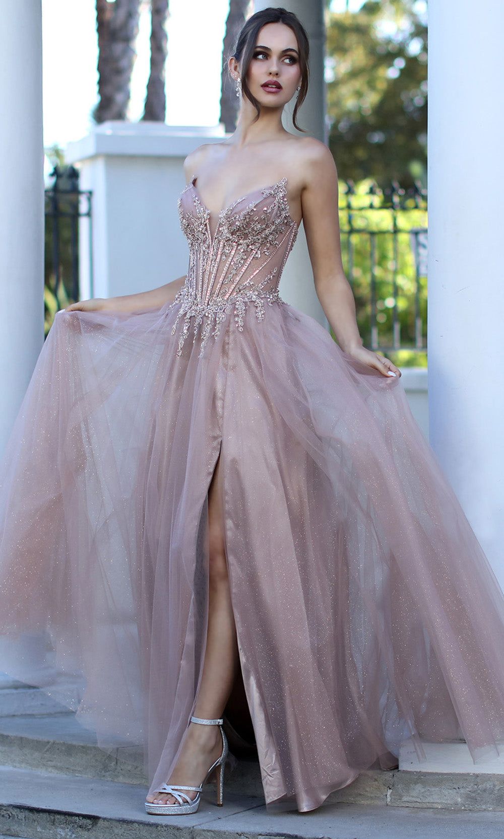 Adora Design 3269 - Strapless Embellished Corset A-Line Gown