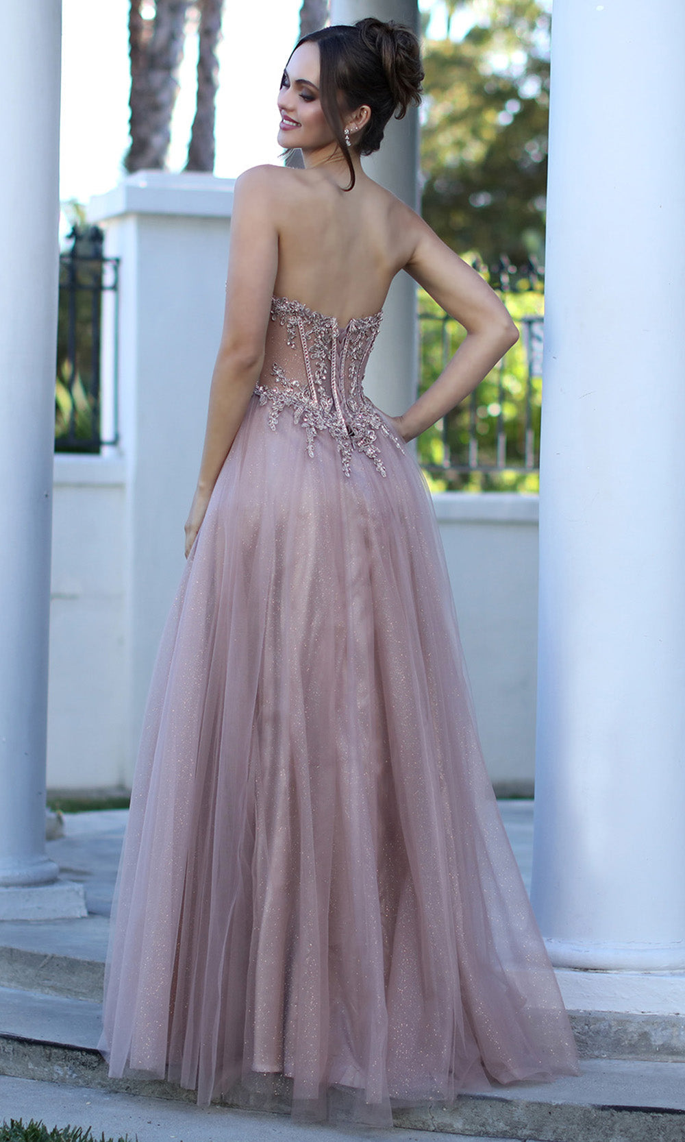 Adora Design 3269 - Strapless Embellished Corset A-Line Gown