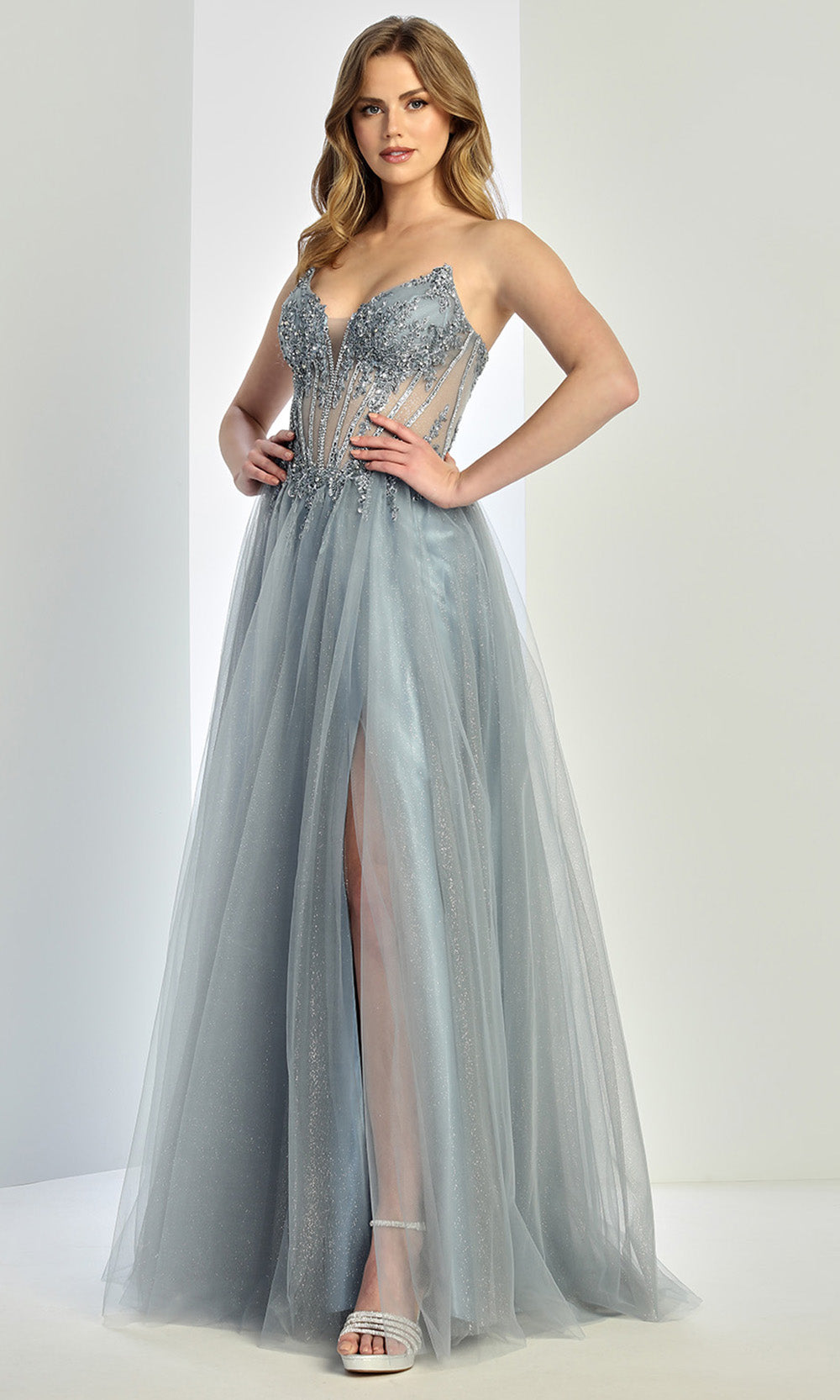 Adora Design 3269 - Strapless Embellished Corset A-Line Gown