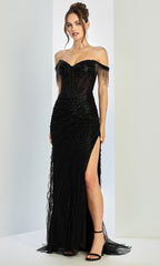 Adora Design 3270 - Stone Embellished Sweetheart Slit Gown
