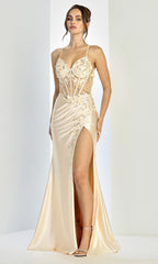 Adora Design 3274 - Sweetheart Sheath Prom Gown with Floral Accent