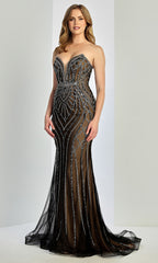 Adora Design 3276 - Fully Embellished Strapless Sheath Gown