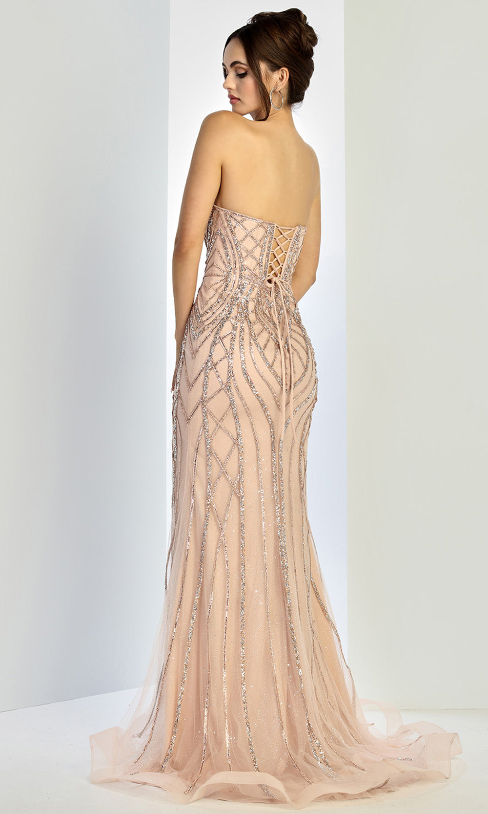 Adora Design 3276 - Fully Embellished Strapless Sheath Gown