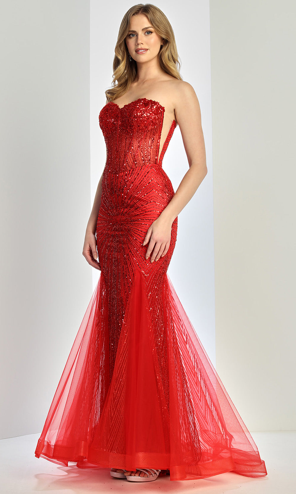 Adora Design 3278 - Fully Embellished Strapless Long Gown