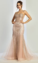 Adora Design 3278 - Fully Embellished Strapless Long Gown