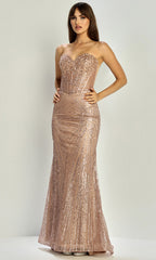Adora Design 3279 - Illusion Corset Sparkle Sheath Gown