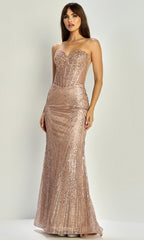Adora Design 3279 - Illusion Corset Sparkle Sheath Gown