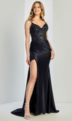 Adora Design 3280 - Embellished Corset Basque Long Gown