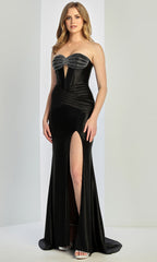 Adora Design 3287 - Pleated Waist High Slit Evening Gown