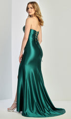 Adora Design 3287 - Pleated Waist High Slit Evening Gown