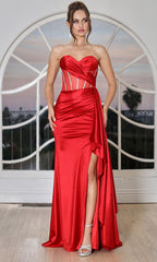 Adora Design 3290 - Crystal Accent Illusion Corset Strapless Gown