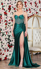 Adora Design 3295 - Spaghetti Strap Beaded Illusion Prom Gown
