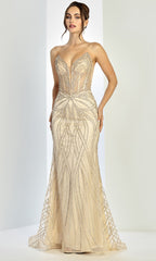 Adora Design 3299 - Illusion Corset Fully Beaded Prom Gown