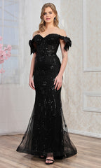 Adora Design 3307 - V-Back Mermaid Shimmering Long Gown