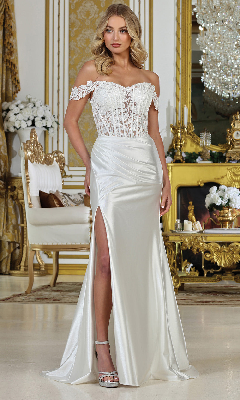 Adora Design 3308 - Sweetheart Neckline Applique Fitted Gown