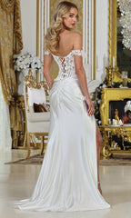 Adora Design 3308-01 - Off Shoulder Lace Bodice Wedding Gown
