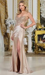 Adora Design 3309 - Lace-Up Back Fitted Embellished Gown
