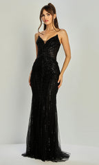 Adora Design 3311 - Bead Encrusted Sheath Fitted Gown