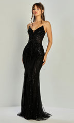 Adora Design 3311 - Bead Encrusted Sheath Fitted Gown