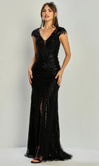 Adora Design 3313-03 - Radiant Embellished Cap Sleeve Gown