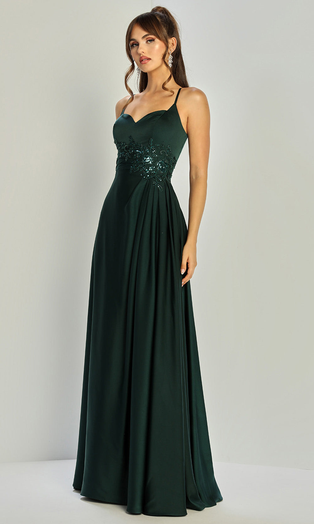 Adora Design 3321 - Floral Applique Bodice Sleeveless Gown